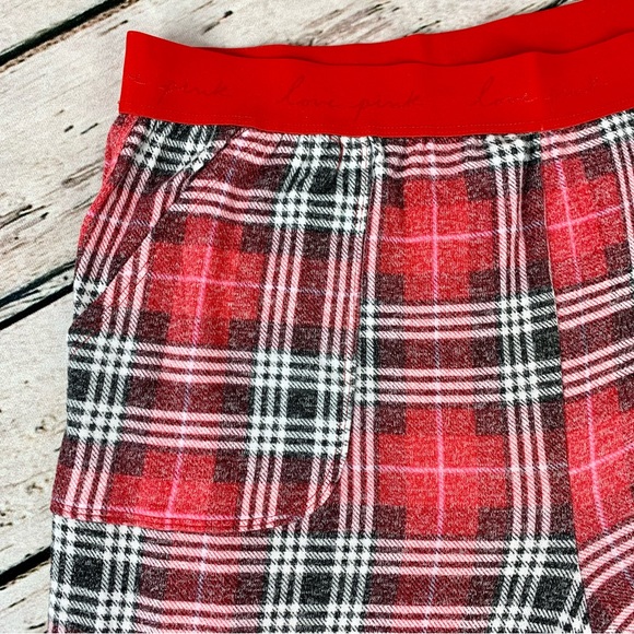 NWT Large PINK Victoria’s Secret Cozy Sleep Jogger Plaid Pajama Pants Grunge VS - Picture 2 of 10